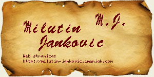 Milutin Janković vizit kartica